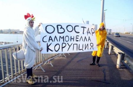 Зеленского в Латвии встретили протестующие в костюмах кур (ФОТО)