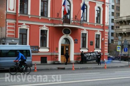 Конева на место! — нацболы атаковали консульство Чехии в Петербурге (ФОТО)