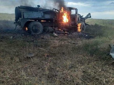 На Донбассе уничтожен грузовик с «всушниками» (ФОТО)