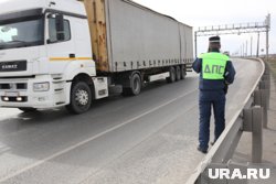 На трассе М-5 под Челябинском фура съехала в кювет и опрокинулась. Фото